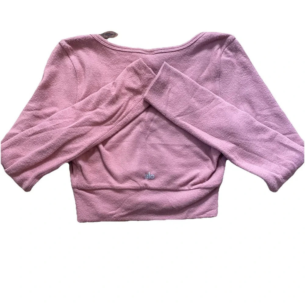 ALO Yoga Women's NWT Alolux Cropped Me Time Cardigan Sweater Terracotta Medium - Picture 5 of 8